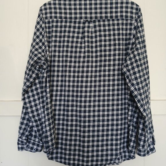 DuxBak Thomas Cook Shirt Men's Small Thermal Brushed Cotton Button Up Blue Plaid - Picture 2 of 11